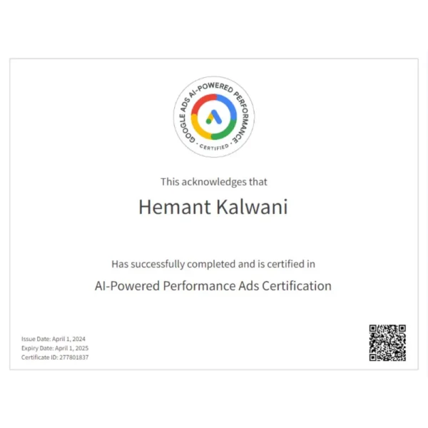 Google Ads AI-Powered Performance Ads Certification